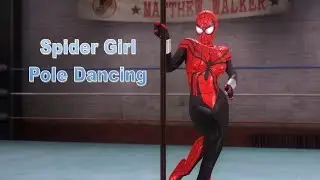 Sexy Spider Girl Pole Dancing
