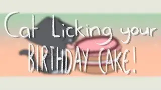 Cat Licking Your Birthday Cake - Birthday Gift for Ethan The Puppet Master