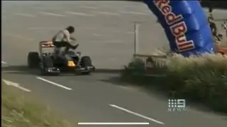 This happens when you try to jump over a driving Formula One car! 😳🤷🏻‍♂️