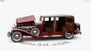 Duesenberg Model J Willoughby Limousine with HQ interior and engine 1934 3D model by 3DModels.org