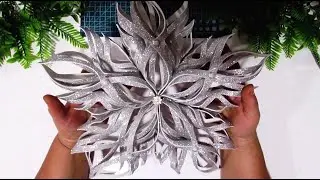 НЕВЕРОЯТНО КРАСИВЫЕ, БОЛБШЫЕ СНЕЖИНКИ ИЗ ФОАМИРАНА. Decoración navideña. DIY
