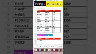 Google search bar in excel #shorts #excel #exceltricks #tips
