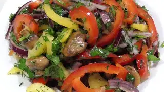 A finger-licking good salad with mushrooms WITHOUT mayonnaise. Delicious salad Culinary Club