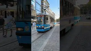 WROCLAW | City tram 🚊 at Szewska street - 4K  #trams