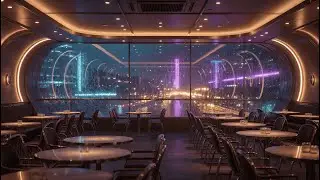 Futuristic Coffee Shop ☕✨ | Lofi Jazz & Chill Beats for Study, Work & Focus