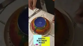 Home-Made Pull-Up Rainbow Cake for Birthday