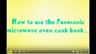How to Use Panasonic OVEN CookBook
