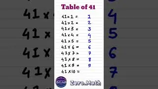 how to memorize table of 41 