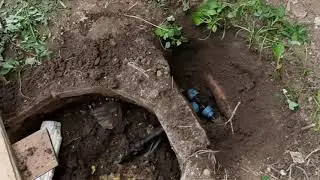 Поиск утечки холодного водоснабжения на участке, под землёй.  Лопнул тройник 