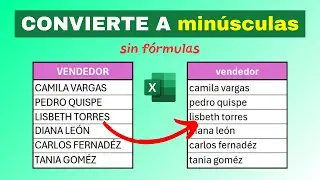 🔄CONVERTIR un texto a MINÚSCULAS en Excel sin usar FÓRMULAS(Super Fácil)