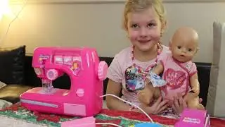 Sewing machine for kids - how to sew clothes for BABY BORN!