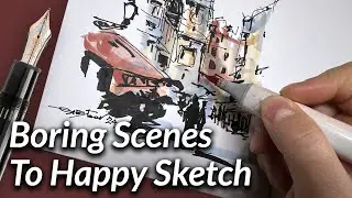 Transforming Boring Scenes into Exciting Drawings