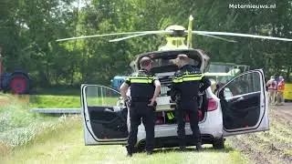 Trekker beland in sloot Weiteveen; Jongen ernstig gewond