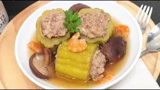 วิธีทำ ต้มจืดมะระยัดไส้หมูสับ ขมไม่ขม ละมุนมุนี 108 Ribbon #กับข้าว #เมนูประหยัด #อาหาร #food