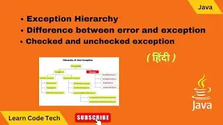 Exception Hierarchy | Difference  Error and exception | Checked Exception and Unchecked Exception
