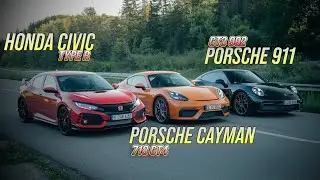 The Ultimate Drag Race | Honda Civic VS Porsche Cayman VS Porsche 911