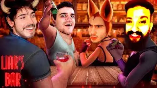 desafiei meus amigos na ROLETA-RUSSA (bem saudável) no Liar's Bar