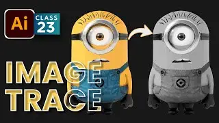 Image Trace and Live Paint Bucket -Adobe Illustrator - Class 23 - Urdu / Hindi