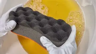 【ASMR】New car sponge × Pine sol🌲squeeze rinse