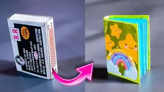 How to make mini notebook from matchbox | school supplies | DIY | paper crafts | mini notebook