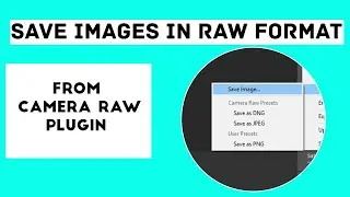 How to save raw images in Camera Raw