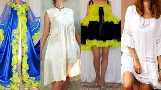Summer Special Long and Short White Cotton Night Gown || Simple Stunning Night Gown For Women 2020