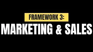 Framework 3  Strategic Marketing & Sales