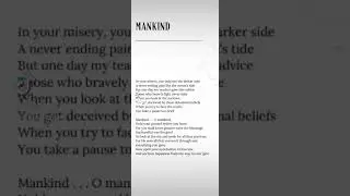 Mankind || Poem || My Own Voice...