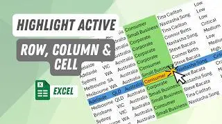 How to Highlight Active Row, Column & Cell in Excel (3 Colors)
