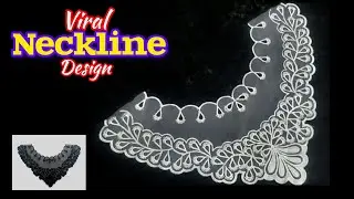 Viral neckline/Trendy neckline patches for clothes/Embroidery tissue orgenza neckline