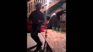 Drunk cowboys playing beer pong 2