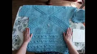 Вязание Кардигана на филейной сетке Крючком Лучшее