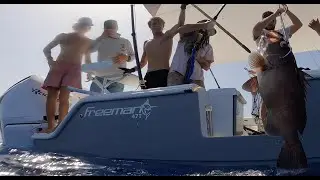 Catching a Massive Snowy Grouper off Key West, Florida! I got in the water to record it!!