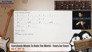 🎸 Everybody Wants To Rule The World - Tears for Fears Guitar Backing Track with chords and lyrics