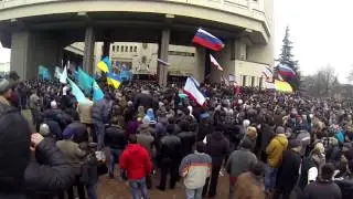 КРЫМ ЗА РОССИЮ(СИМФЕРОПОЛЬ - 26.02.2014) МИТИНГ