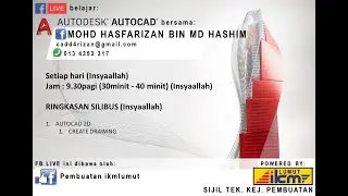 [08. FB Live 30minit belajar Autocad] - Kaedah Geometri dalam Autocad sesi 8