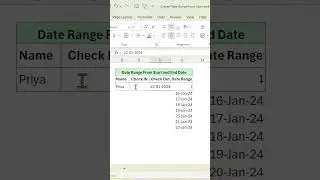 How to Create Dynamic Date Range in Excel | All Dates Between two Dates | Excel_and_PowerBI 
