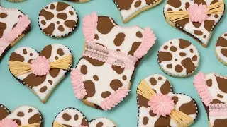 How To Decorate Cow Print Baby Shower Cookies With Royal Icing