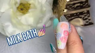 🌼MILK BATH NAILS||UÑAS BAÑO DE LECHE🌸
