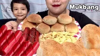 Pandesal, hotdog, scrambled egg mukbang | no talking