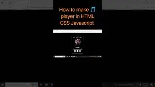 How to make music 🎶 player in html css js 🤔? 