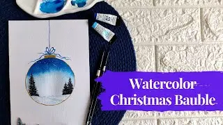How to Paint Watercolor Christmas Bauble | Relaxing Beginner Tutorial | Unwindle