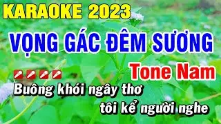Karaoke Vọng Gác Đêm Sương Nhạc Sống Tone Nam Dể Hát | Hoài Phong Organ