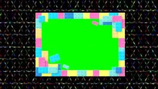 Green screen lego frame with background for your photo or video.