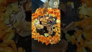 Рис с грибами и овощами в соевом соусе. Гарнир  . Веган. Без мяса.
