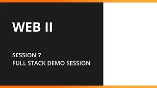 Web 2 - S6 - Full Stack Demo