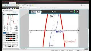 Intersection Point of Two Functions on the TI Nspire (3 different ways)