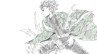 Drawing Tanjiro [鬼滅の刃] [Kimetsu no Yaiba] | 귀멸의칼날 탄지로 그리기