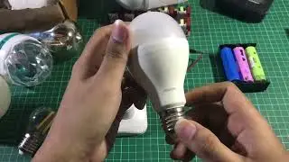 Test Joule Thief Lampu LHE lampu kaca dengan input 12 volt