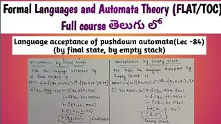 Language acceptance of pushdown automata  | pushdown automata acceptance